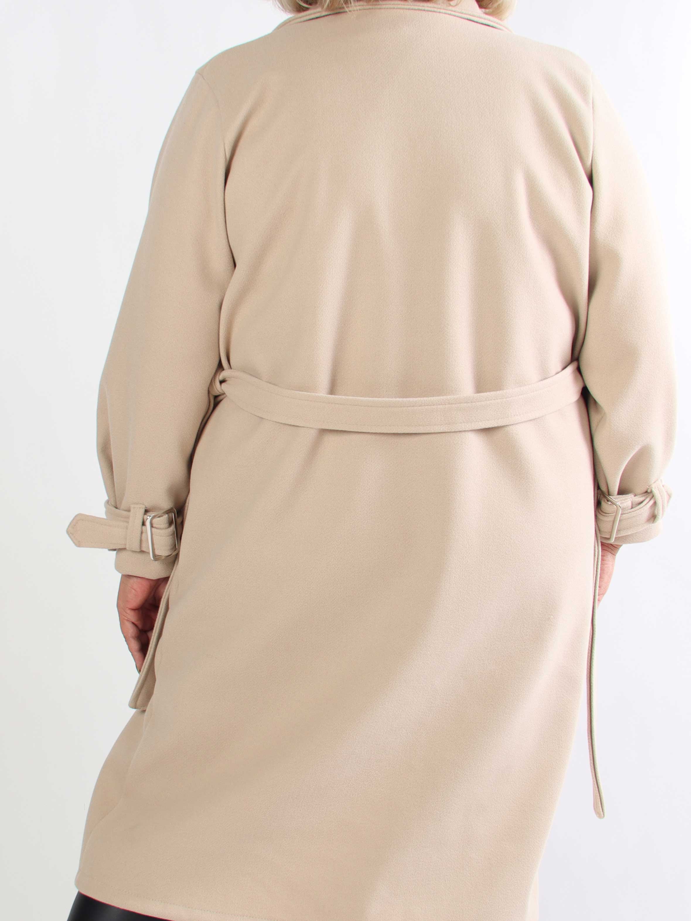 Sharpay Coat - Plus size trenchcoat med knytband